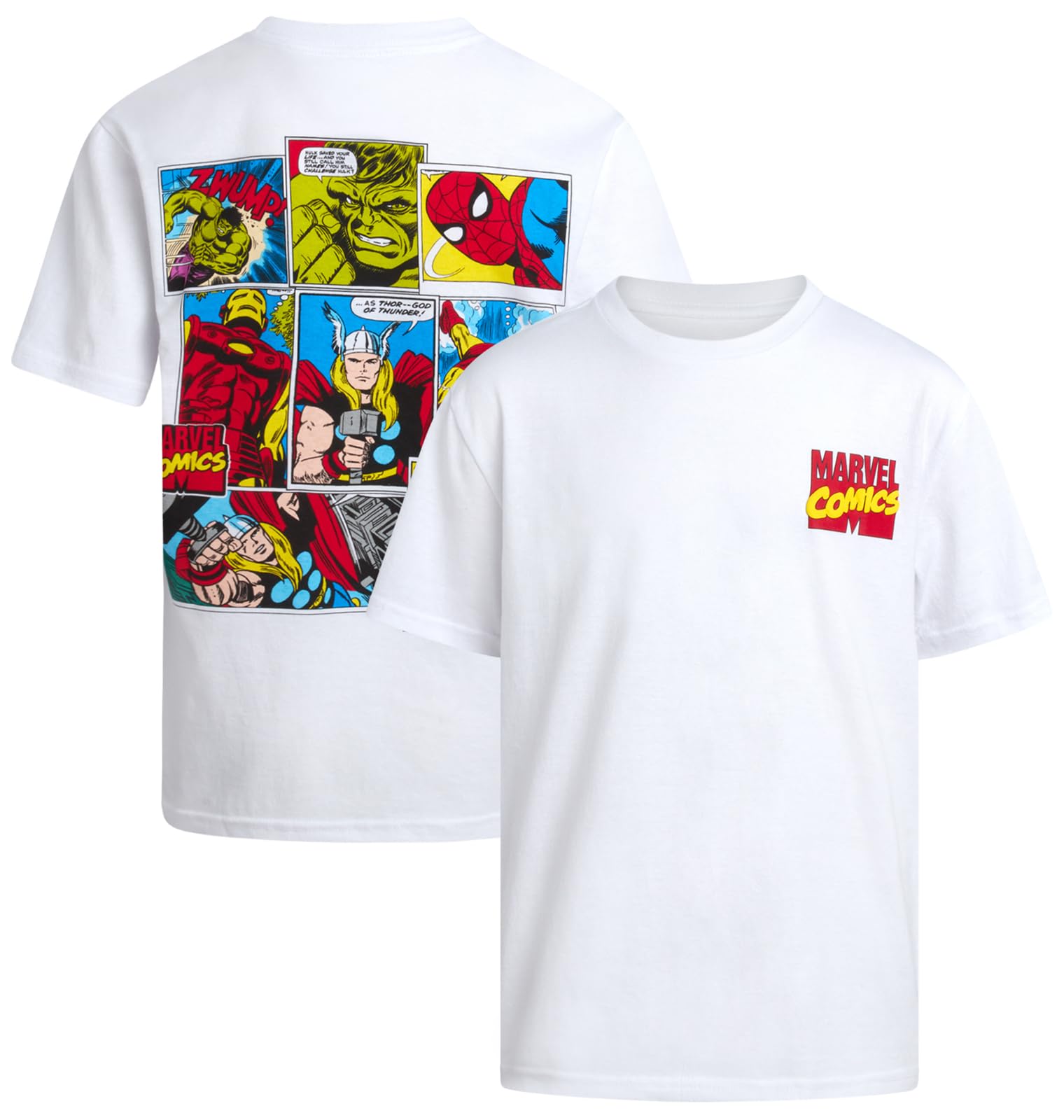 Marvel Avengers Spiderman Boys Shirts - Hulk Iron Man Captain America Thor Short Sleeve Graphic Tees for Toddler Boys & Kids